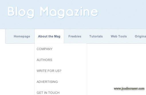 Sexy Magazine Dropdown Screenshot