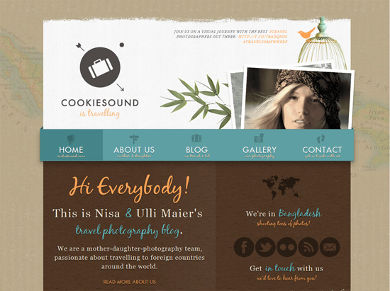 Textured website design example:Cookiesound