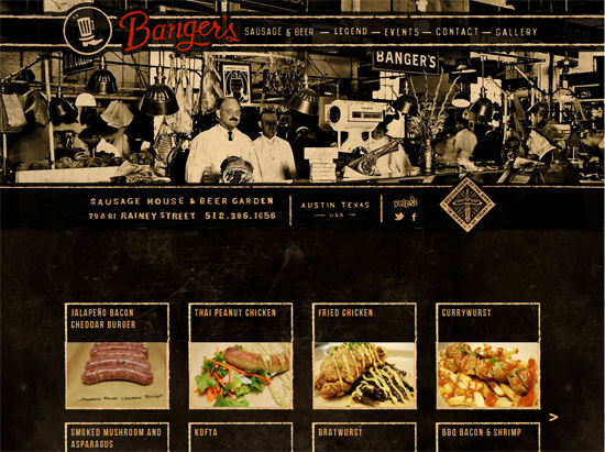 Textured website design example:Banger's