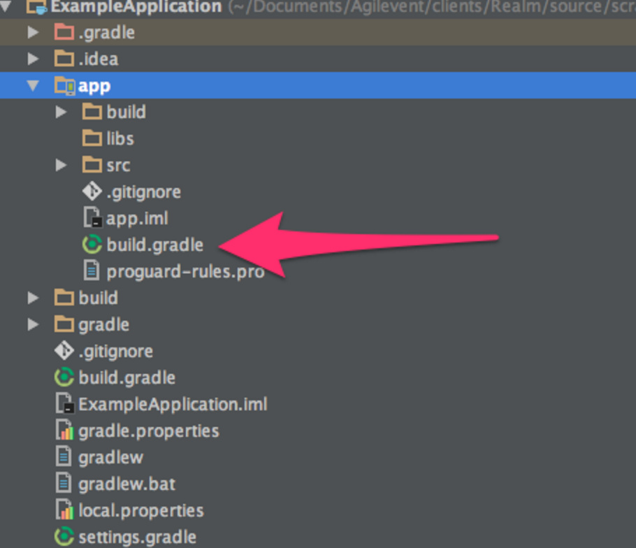 build.gradle file of application level